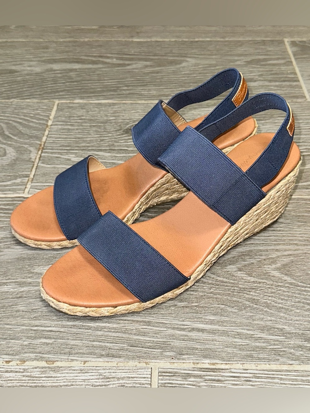 Tommy Bahama Sakura Navy Blue Espadrille Wedge Sandals Shoes Women's Size 10M